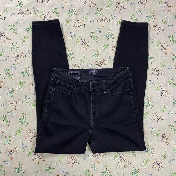 NYDJ Ami Skinny Jean Faded Black Wash Sz 8 Stretch Denim Mid Rise Ankle Casual - Picture 2 of 7